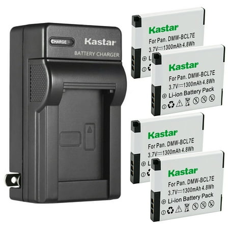 Kastar 4-Pack Battery and AC Wall Charger Replacement for Panasonic DMW-BCL7 DMW-BCL7E Battery DMW-BTC11 Charger Panasonic Lumix DMC-XS1 Lumix DMC-XS3 Lumix DMC-F5 Lumix DMC-FH10 Lumix DMC-FS50