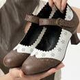 thumbnail image 2 of SACFOF Women's Comfortable Mary Jane Pumps Vintage Cutout Closed Toe Kitten Heels for Dressy Office Work, 2 of 6