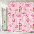 thumbnail image 3 of Boho Western Pink Shower Curtain, Cute Cowgirl Funny Rustic Farmhouse West Desert Cactus Funky Minimalist Bath Curtain, Teen Girls Aesthetic Bathroom Accessories for Bathroom Curtain Liner, 72x72IN, 3 of 3