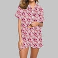 thumbnail image 2 of Tnhcen Girls & Women's Cute Flower Print Pajamas Set Silk Satin Button-Down Sleepwear 2 Piece Nightwear Set 3 Years - Women XXL S-2XL, 2 of 6