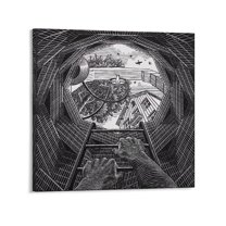 M.C. Escher The Well Wall Art Poster Artworks Picture Print Poster Wall Art Painting Canvas Gift Decor Home Posters Decorative 20x20inch(50x50cm)