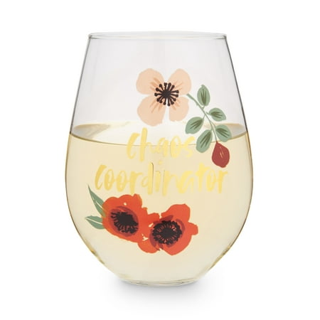 

Blush Chaos Coordinator Large Stemless Wine Glass Holds 1 Full Bottle of Red or White Wine Glassware Gift 30 Oz Set of 1