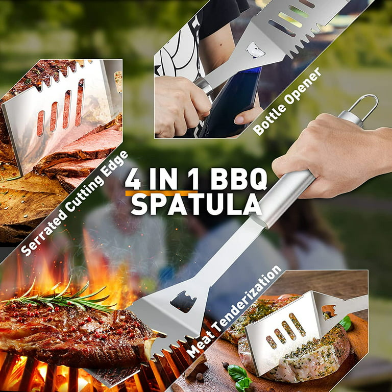 BBQ Grilling Accessories 16 Pcs Set, Stainless Steel Grill Tools