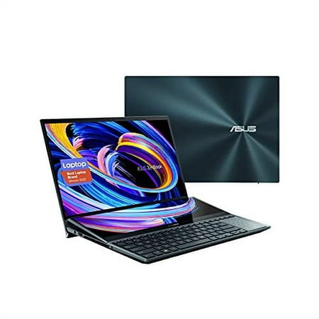 ASUS ZenBook Pro Duo 15 OLED UX582 Laptop, 15.6" OLED 4K UHD Touch Display, Intel Core i7-10870H, 16GB RAM, 1TB SSD, GeForce RTX 3070, ScreenPad Plus, Windows 10 Pro, Celestial Blue, UX582LR-XS74T (Re