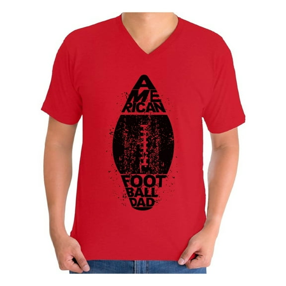 Awkward Styles Men's American Football Dad Sport Lover`s Graphic V-neck T-shirt Tops Black Father's Day