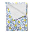 thumbnail image 2 of Baby Soft Flannel Fleece Blanket, Washing Time Themed Image with Soap Bubbles Water Droplets Rubber Ducks Pattern, Cozy Plush for Indoor and Outdoor Use, 50" x 70", Blue Lilac Yellow, by Ambesonne, 2 of 5