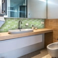 thumbnail image 4 of Yeetfub 10 Sheet Peel and Stick Backsplash Self Adhesive Tile Sticker Marble 3D Stick on Tiles Backsplash for Kitchen Peel and Stick Tile for Bathroom Kitchen Camper Shower Furniture 4"x4" Green, 4 of 7