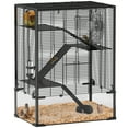 thumbnail image 2 of PawHut Deep Glass Bottom Hamster Cage, 4 Tiers Hamster Tank with Running Wheel, Hut, Water Bottle, Food Dish, Rat Cage, Black, 24" x 16" x 31.5", 2 of 9