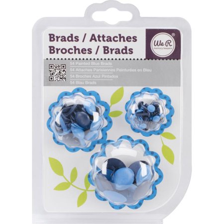 Painted Brads 54/pkg-blue