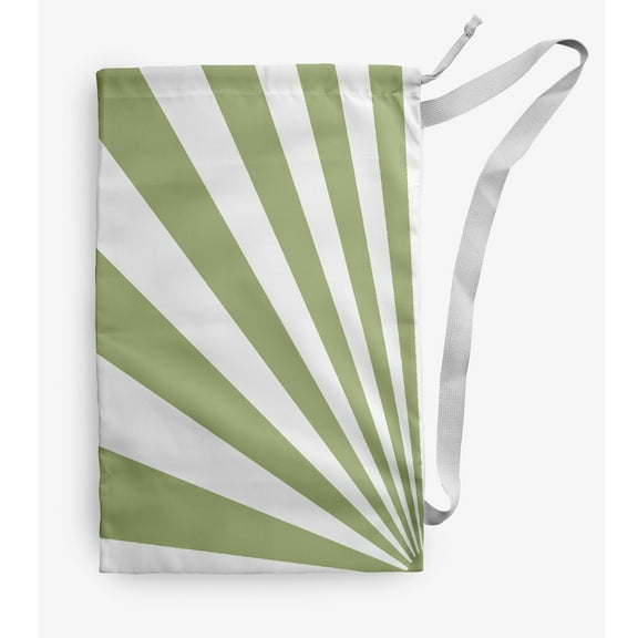 Simply Daisy Fan Stripe 18 x 29 in Green Laundry Bag