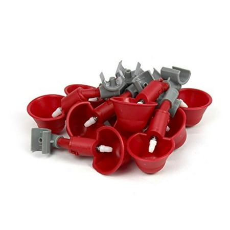 10 Automatic Water Drinker Spring Cup Mount Float Chicken Poultry