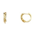 thumbnail image 1 of FB Jewels 14K Yellow Gold Cubic Zirconia CZ Huggie Endless Hoop Womens Earrings 4MM X 4MM, 1 of 1