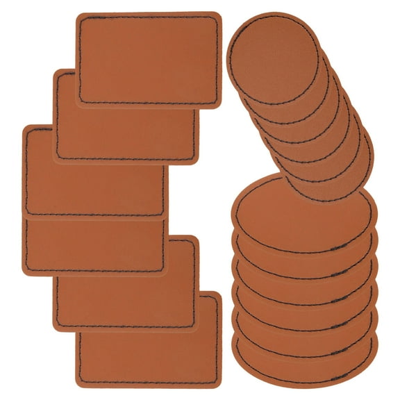 HEMOTON 15 Pcs Blank Sublimation Patches with Leather Patch Simple Labels 7.5x5cm