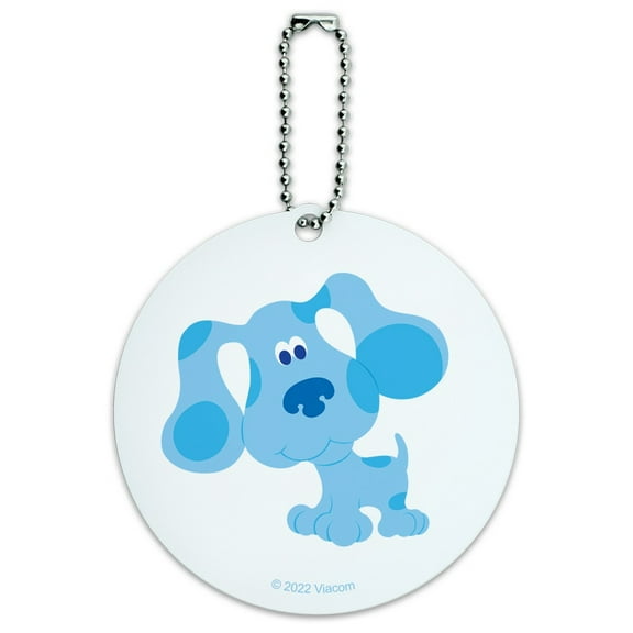 Happy Blue's Clues Round Luggage ID Tag Card Suitcase Carry-On