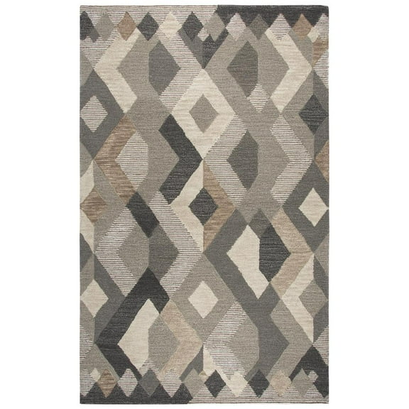 Alora Decor Geneva 5' x 8' Geometric Natural/Ivory Hand-Tufted Area Rug