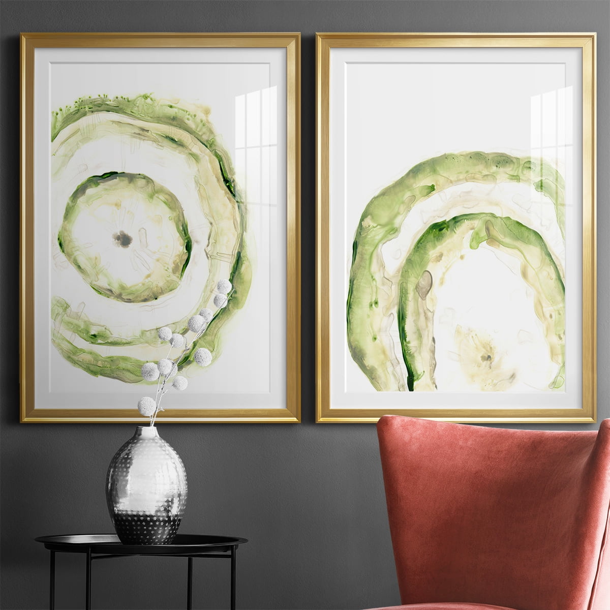 Wexford Home Lichen Halo III Premium Framed Print, 30.5" x 42.5" - Ready to Hang, Gold (Set of 2)