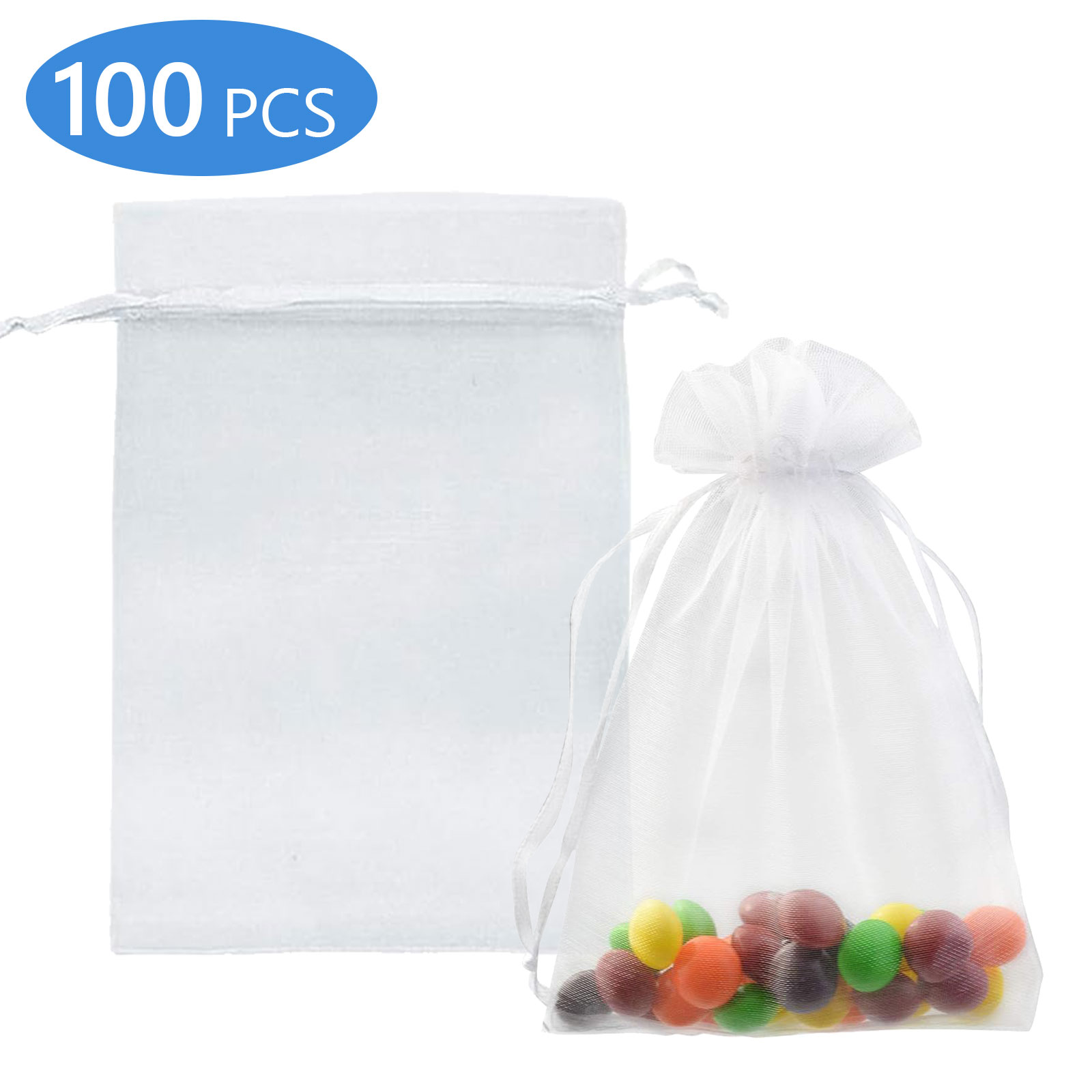 Tripumer Organza Drawstring Gift Bags, 100 Pack, 4x6 inch photo 7