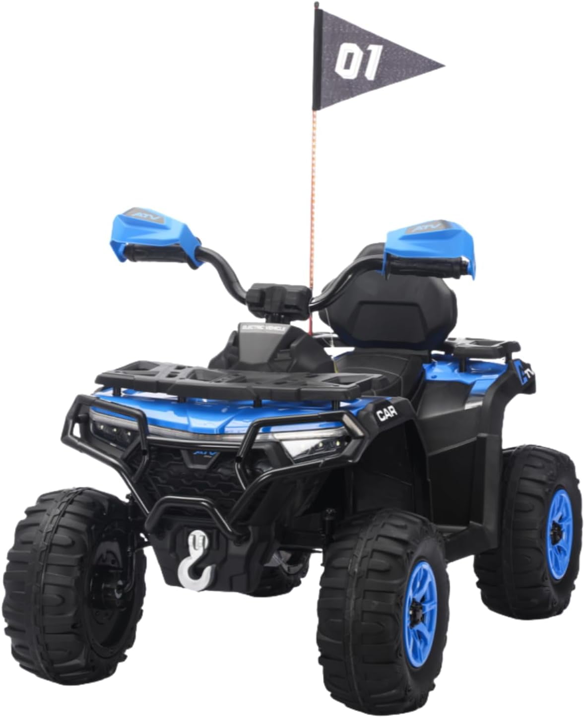 Historyli Powered Ride Ons,12V 4 Wheeler ATV,Ride on Eletric Motorcycle,2-Seater Electric Vehicle Toy Car with High&Low Speed,Music,Led Lights for 3-8 Years,Blue