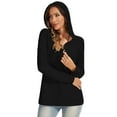 thumbnail image 6 of Hoodies for Women Waffle Knit V Neck Oversized Sweatshirt Button Down Drawstring Hooded Pullover Tops for Fall 2025 Black M, 6 of 6