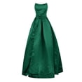 thumbnail image 5 of Bmisegm Women'sSolid Color Strapless Slit Long Zippered Chest Pad Evening Dress Dress Formal Dresses for Women Green S, 5 of 8