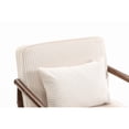 thumbnail image 5 of Leumius Storage Chair, Mid Century Modern Accent Chair with Solid Wood Frame, Upholstered Living Room Chairs with Waist Cushion, Reading Armchair for Bedroom Sunroom White, 5 of 9