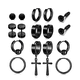 thumbnail image 2 of Pendientes creativos de moda de acero inoxidable con mancuernas y tornillos para mujer, 2 of 6