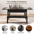 thumbnail image 6 of FiveWillowise 3-Piece Contemporary Steel Extendable Dining Table with Benches, Black, 6 of 8