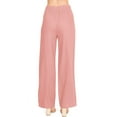 thumbnail image 3 of Ambiance Apparel Women's Juniors Wide Leg Spring Linen Pants (S, Rose, 3 of 4