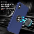 thumbnail image 3 of Case for Xiaomi Redmi 9A, Dual Layer Hard Military Phone Case with 360 Degree Ring Stand Silicone Bumper (Camera Protection) Magnetic Car Holder Protective Phone Cover Protector - Blue, 3 of 8