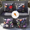 thumbnail image 5 of Outdoor Waterproof Spring Summer Pillow Covers 18x18 Inch Set of 4 Floral Farmhouse Throw Pillows Decorative Cushion Cases for Outdoor Couch Sofa Patio Furniture Home Decoration Black, 5 of 6