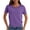Purple, variant on Staron Women's Casual T-Shirt Round Neck Short Sleeve Irregular Hem Solid Color Loose Fit Basic Top, Hot Pink XXL
