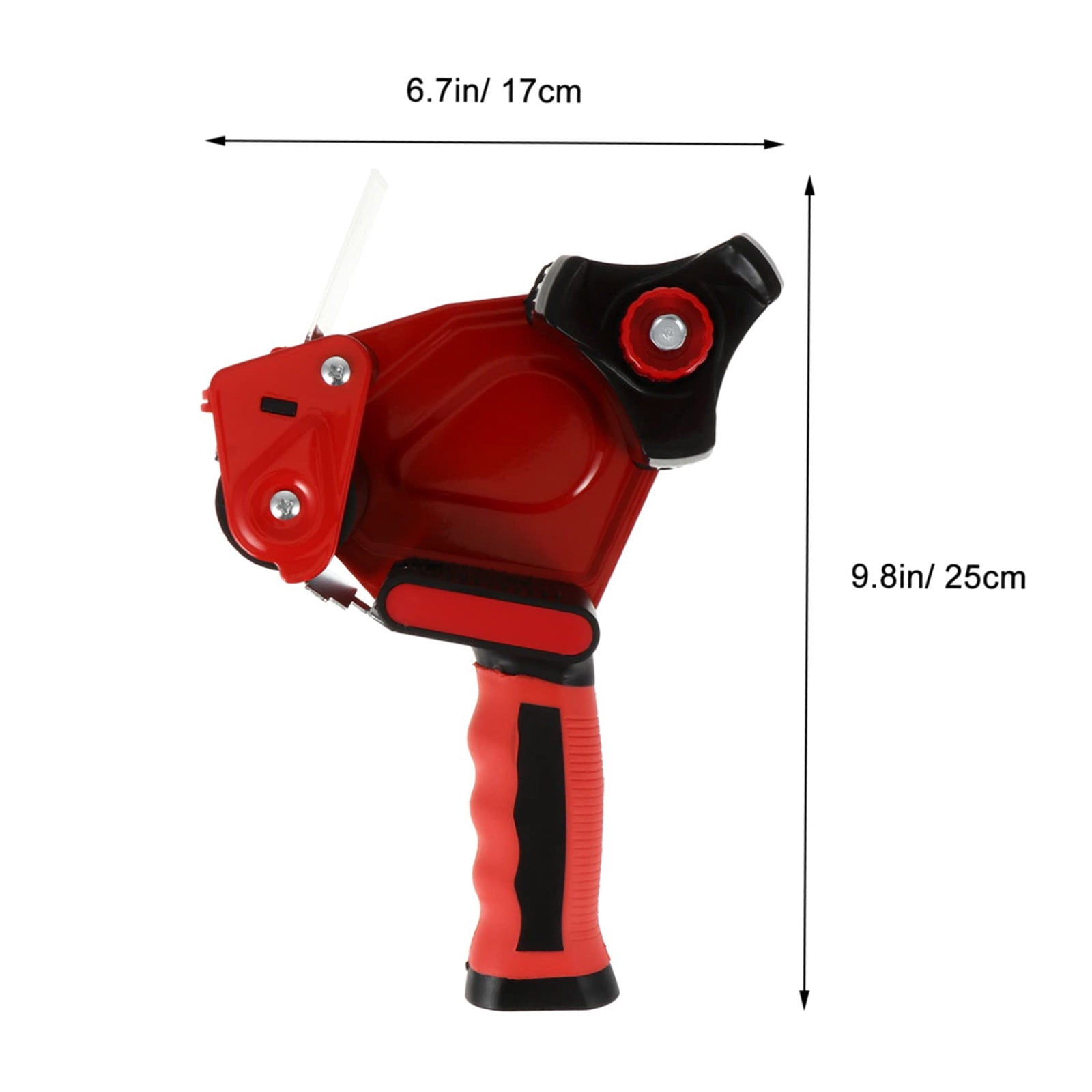 Tape Packaging Tool for Cartons Heavy Duty Red Silicone Handle Sealing Dispenser Easy Sealing Tape Cutter for Cardboard Boxes