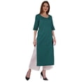 thumbnail image 2 of Bimba Kurti Longue Droite pour Femmes, Tunique à Manches Longues Imprimée, Haut Décontracté d'Été, Kurta Formelle, 2 of 7
