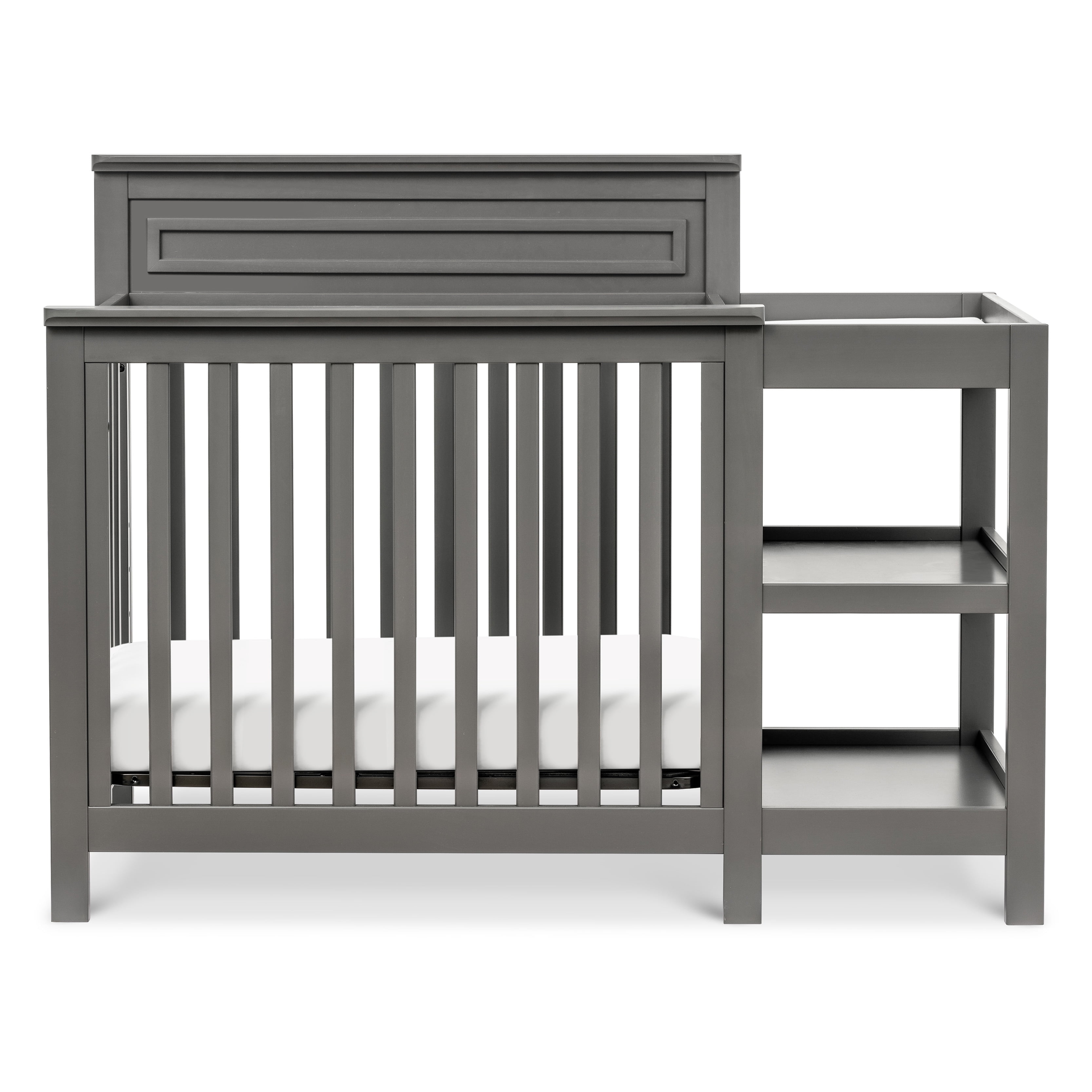 DaVinci Autumn Pine Wood 4-in-1 Mini Crib & Changer Combo in Slate