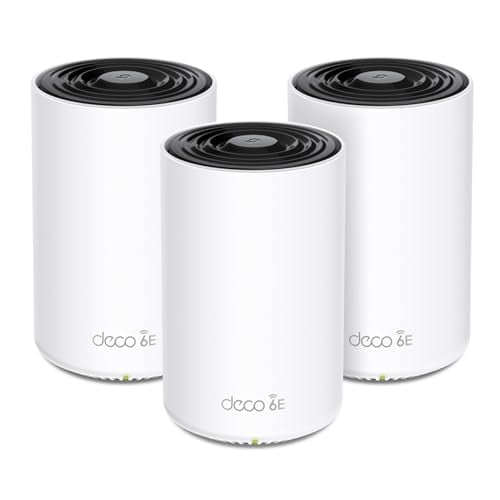 TP-Link Deco AXE4900 Sistema WiFi en malla Tri-Band WiFi 6E (Deco XE70 Pro) | Puertos WAN/LAN de 2,5G | Wi-Fi de 4,9 Gbps | 7,200 pies cuadrados. Cobertura de pies | Conecte hasta 200 dispositivos | N