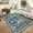 Blue, variant on IdealHouse 4"x6" Washable Hallway Runner Rug, Non-Slip Low Pile Farmhouse Carpet, Soft Indoor Floor Mat for Bedroom, Laundry, Beige