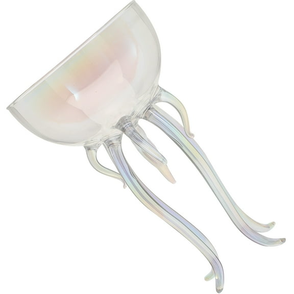 LEORX Unique Jellyfish Shape Wine Goblet Elegant Cocktail Glass for Parties Transparent Glass and 5.9 Inches Tall