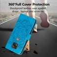thumbnail image 4 of Mandala Case for Moto G Power 2021, Premium Leather Flip Wallet Card Slots Magnetic Stand Protective Ultra Slim Shockproof Case with Lanyard, Embossed Flip Cover - Blue, 4 of 18