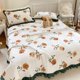 thumbnail image 3 of Colcha de algodón con flores en la cama, funda de cama francesa a cuadros, colchón, juego de colcha de lino, colchas, sábanas dobles, 3 of 5