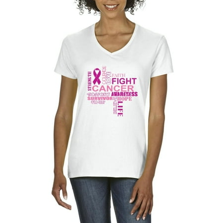 Cancer Awareness T-Shirt Fight Breast Cancer Support Cancer Awareness Womens Shirts