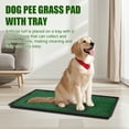 thumbnail image 3 of Dog Grass Pad with Tray, Dogs Potty Artificial Grass Potty, Rapid Drainage Indoor Dog Litter Box, False Grass Pads Replacement (2Pcs Artificial Grass, 1Pc Pee Pad, 1Pc Bottom Tray)-Black, 3 of 7