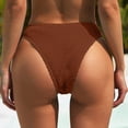thumbnail image 4 of Godom Women's Bikini Swim Bottom Briefs Ribbed High Cut Mid Waist Cheeky Bathing Suit Bottom S-L, 4 of 6