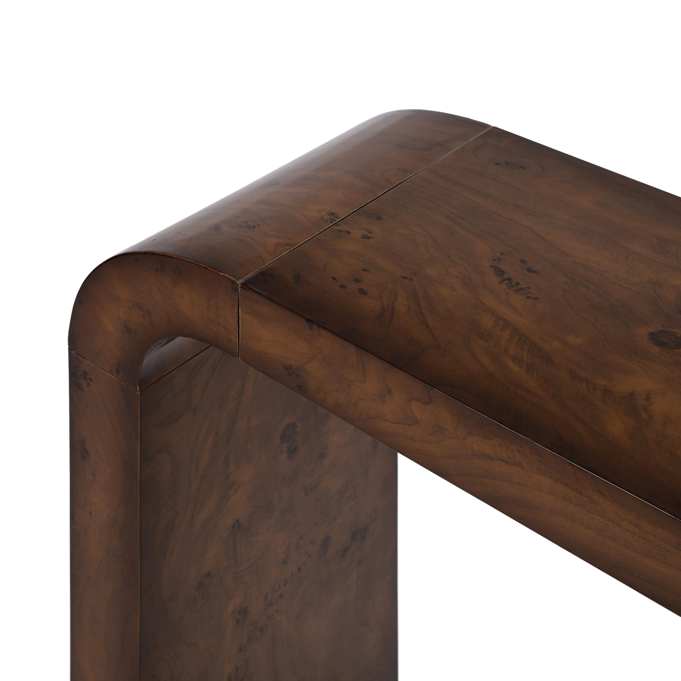 Christopher Knight Home 64" Minimalist Wooden Console Table for Entryway, Waterfall Design, Walnut