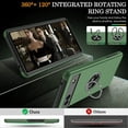 thumbnail image 4 of Pixel 6A Case, Google Pixel 6A Case with HD Screen Protector, Shockproof Google Pixel 6A Phone Case with 360° Magnetic Ring Holder Kickstand Phone Case for Google Pixel 6A Green, 4 of 15