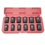 K-Tool 38100 12-pc 1/2 Drive Metric Impact Short Socket Set