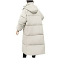 thumbnail image 4 of Qetyuw Winter Long Puffer Coat for Women Warm Long Sleeve Open Front Hooded Down Coat Casual Chunky Jacket Outwear, 4 of 4