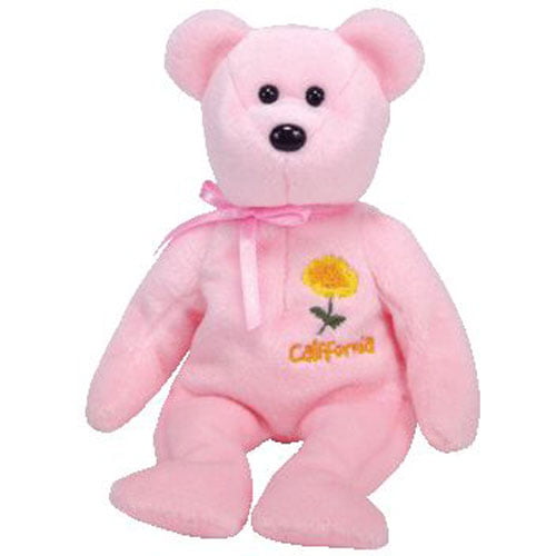 Ty Pink My Baby Bear White Feet Plush Stuffed 2005 Beanie 9" 