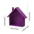 thumbnail image 2 of SIYTUAU Cute Little House Wall Shelf For Solid Wood Walls Childrens Room Kindergarten Dining Room Wooden Storage Decorative Shelving Wood Purple, 2 of 7