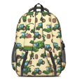 thumbnail image 2 of Tractor and Barrels Cream Pattern Backpack for School, Cute School Bag with Adjustable Shoulder Straps and Padded Back, 16.9"x12.6"x5.9", 2 of 3