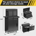 thumbnail image 5 of Polar Aurora 5-Drawer Metal Tool Chest, Rolling Cabinet, Lock Wheels, Detach Top Box, 5 of 8